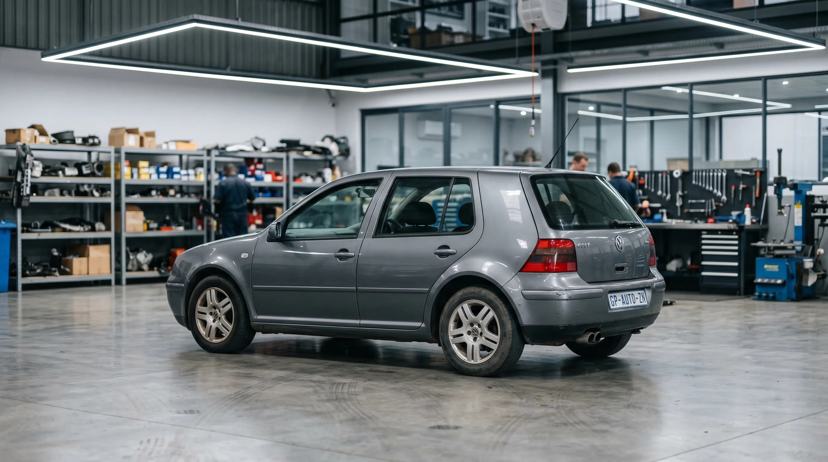 VW Golf Mk4 showing common problem areas including engine bay and interior components